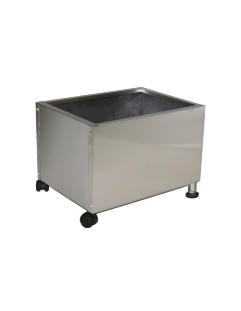 Carrello raccogli piume in acciaio inox